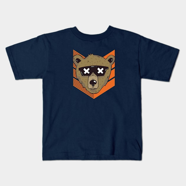 Cool Bear with Sunglasses Kids T-Shirt by SLAG_Creative